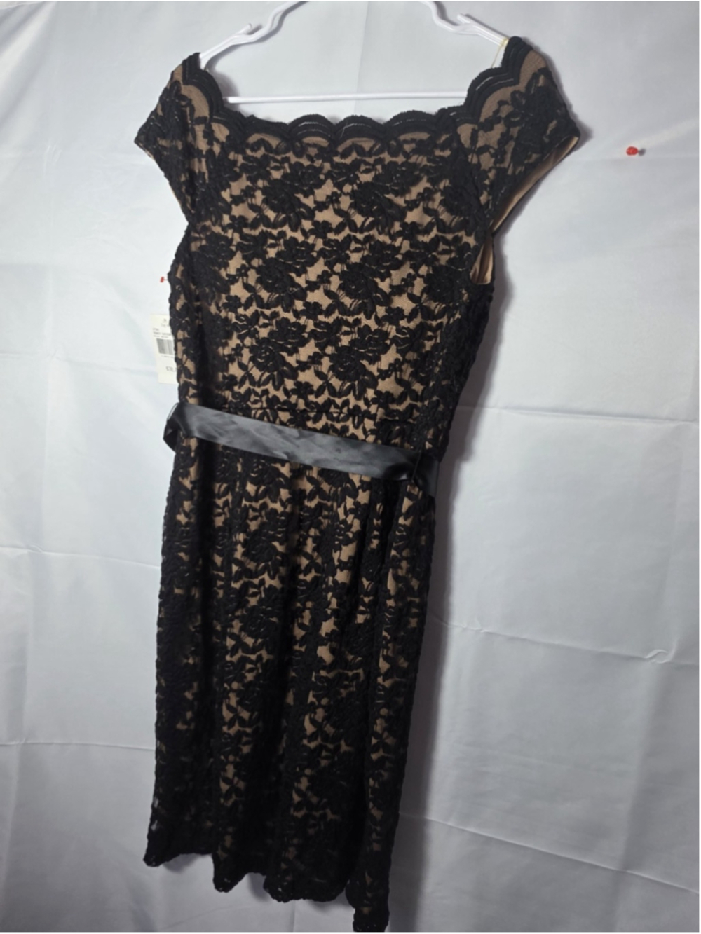 Connected Apparel Women's Dress Size 12 Black Lace Sleeveless Knee Length nwt - Picture 6 of 7